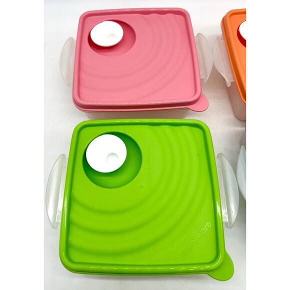 Tupperware CrystalWave Goody Box Set Vented W/ Handle Set Of 4 Never Used - Picture 3 of 14